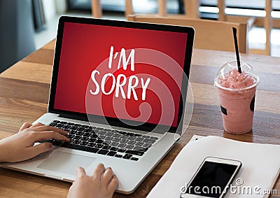 SORRY Forgive Regret Oops Fail False Fault Mistake Regret Apolo Stock Photo