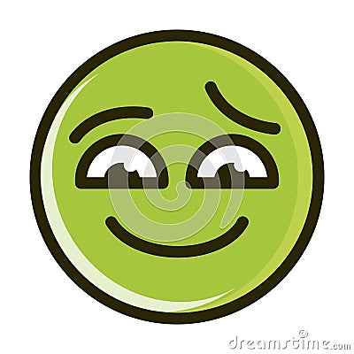 Sorry funny smiley emoticon face expression line and fill icon Vector Illustration