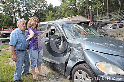 wrecked car Stock Photo