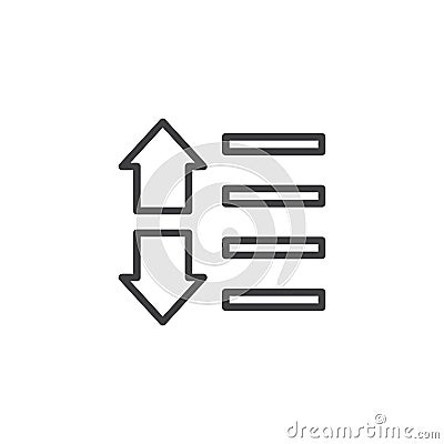 Sort down and up arrows outline icon Vector Illustration