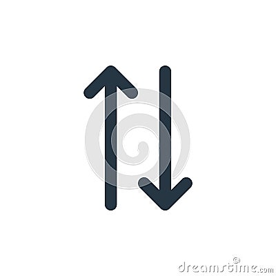 sort icon vector from arrows concept. Thin line illustration of sort editable stroke. sort linear sign for use on web and mobile Vector Illustration