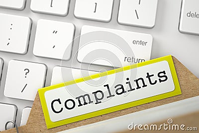 Sort Index Card with Complaints. 3D. Stock Photo