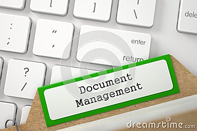 Sort Index Card with Inscription Document Management. 3D. Stock Photo