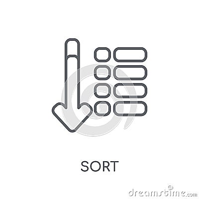 Sort linear icon. Modern outline Sort logo concept on white back Vector Illustration