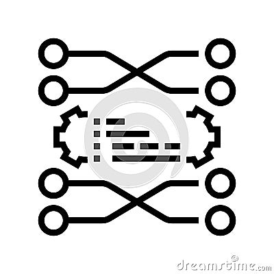 sorting algorithm line icon vector illustration Cartoon Illustration