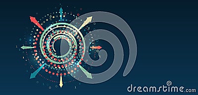 Sorting a large amount of data on a dark background. Structuring the flow of information. Data analytics concept Vector Illustration