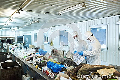 Sorting on Waste Recycling Plant Stock Photo