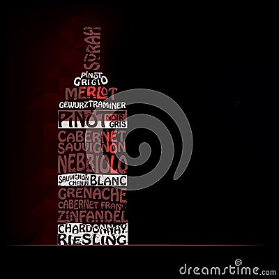 Sorts of Red and White Wine Vector Illustration