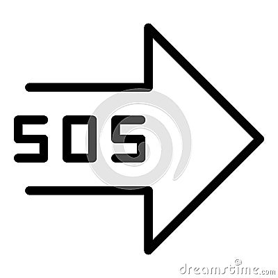 Sos arrow icon outline vector. Emergency call Vector Illustration