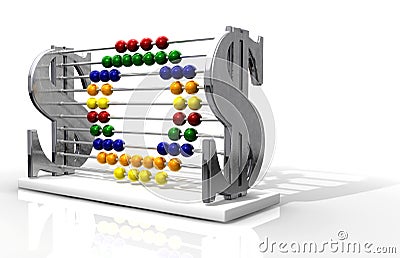 SOS Debt Abacus Stock Photo