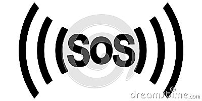 SOS icon international distress signal, vector symbol of distress and requests help, SOS save from death Vector Illustration