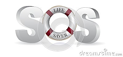 SOS Life Saver Vector Illustration