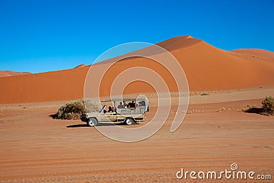 Sossusvlei dunes in the desert namib national parks of namibia between desert and savannah Editorial Stock Photo