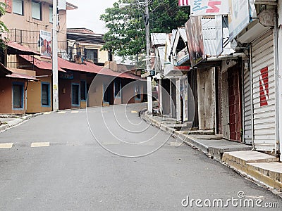 Popular touristics Street during Coronavirus pandemic Editorial Stock Photo