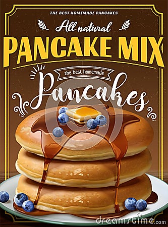 Souffle pancake mix ads Vector Illustration