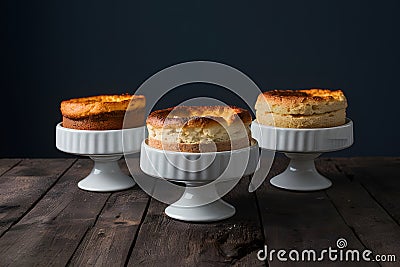 Souffles showcased on kitchen table, airy and indulgent desserts Stock Photo