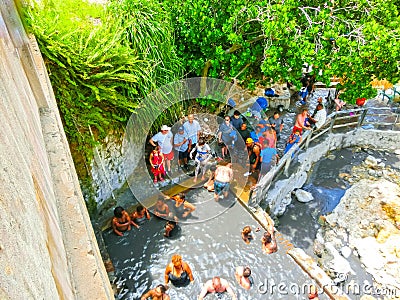 Soufriere, Saint Lucia - May 12, 2016: View of the Sulphur Springs Drive - in Volcano Editorial Stock Photo