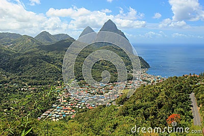 Soufriere view, St Lucia, Caribbean Stock Photo