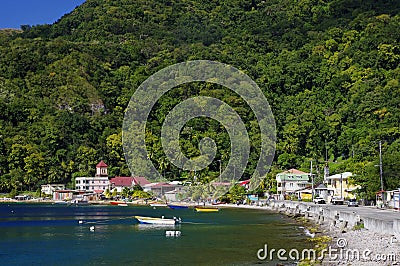 Soufriere village. Dominica Stock Photo