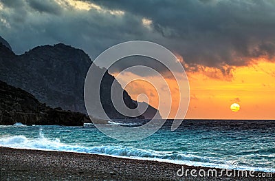 Sougia sunset Stock Photo