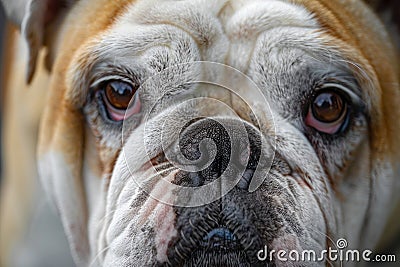 Soulful Stare: The Expressive Bulldog Stock Photo