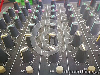 sound audio board control equalizer Stock Photo