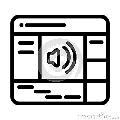 Sound audio editing software icon line vector symbol of interface application voice recording studio Vector Illustration