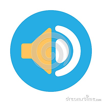 Sound Audio Icon, Flat Speaker Symbol Design Stock Photo