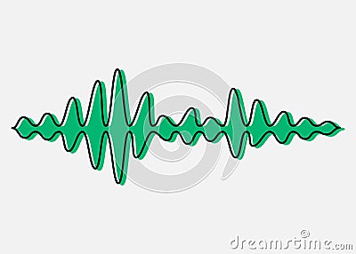 Sound, audio wave color icon. Vibration, noise amplitude. Music rhythm frequency. Radio signal, voice recording logo, soundwave. Vector Illustration