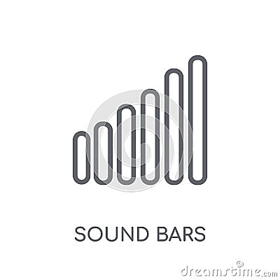 Sound bars linear icon. Modern outline Sound bars logo concept o Vector Illustration