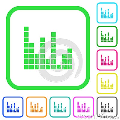 Sound bars vivid colored flat icons icons Stock Photo