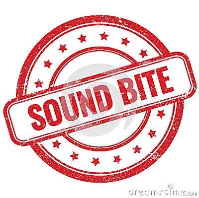 SOUND BITE text on red grungy round rubber stamp Stock Photo