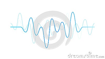 Sound blue wave line curve logo object vector Vector Illustration