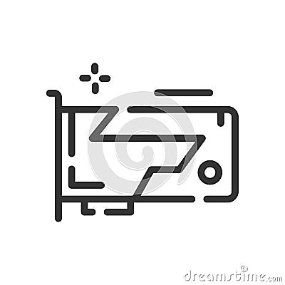 Sound card icon in simple one line style Vector Illustration