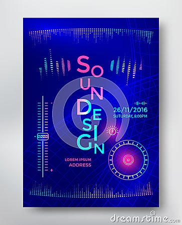 Sound Design poster Vector Illustration