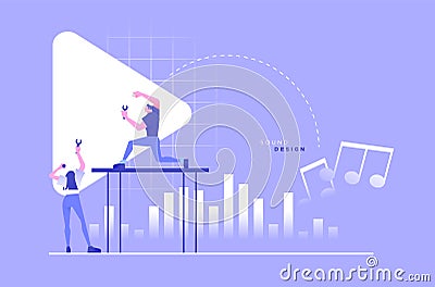 Sound design professional people music concept Vector Illustration