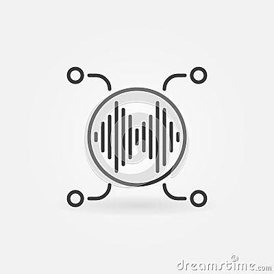 Sound Design vector thin line concept icon Vector Illustration