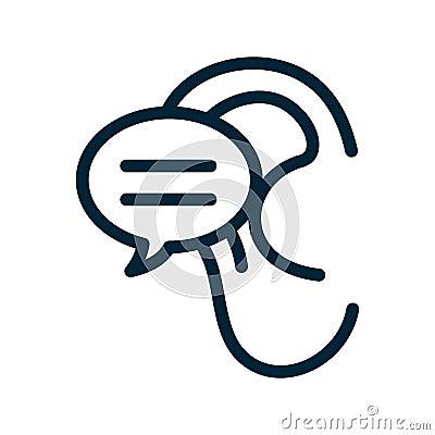 Sound ear icon vector. sound ear sign Vector Illustration