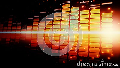 Sound equalizer. Wave pattern of music sounds element on monitor screen Stock Photo