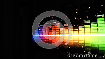 Sound equalizer. Wave pattern of music sounds element on monitor screen Stock Photo