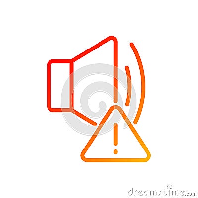 Sound error pixel perfect gradient linear vector icon Vector Illustration