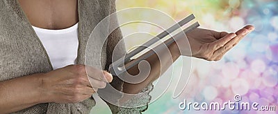Sound Healer with Tuning Fork Stock Photo