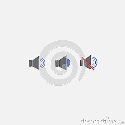 Sound icon. The symbol of sound. Vector illustration. EPS 10 Cartoon Illustration