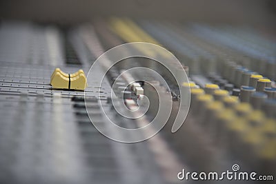 Sound mixer control panel Stock Photo