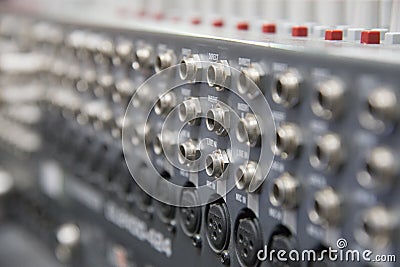 Sound mixer control panel Stock Photo