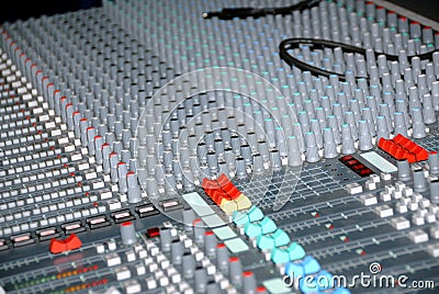 Sound mixing console Stock Photo