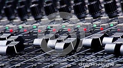 Sound Mixing Faders Stock Photo