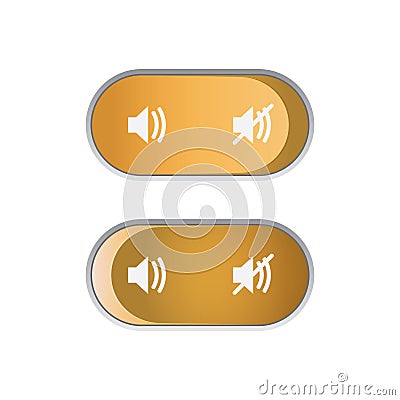 sound and mute button. Vector illustration decorative design Vector Illustration