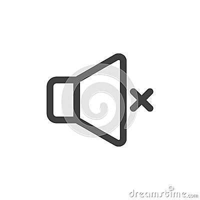 Sound mute line icon Vector Illustration