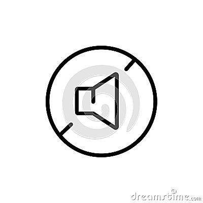 Sound mute outline icon. Simple style sign for mobile concept and web design. Audio silent mode vector icon. Vector Vector Illustration